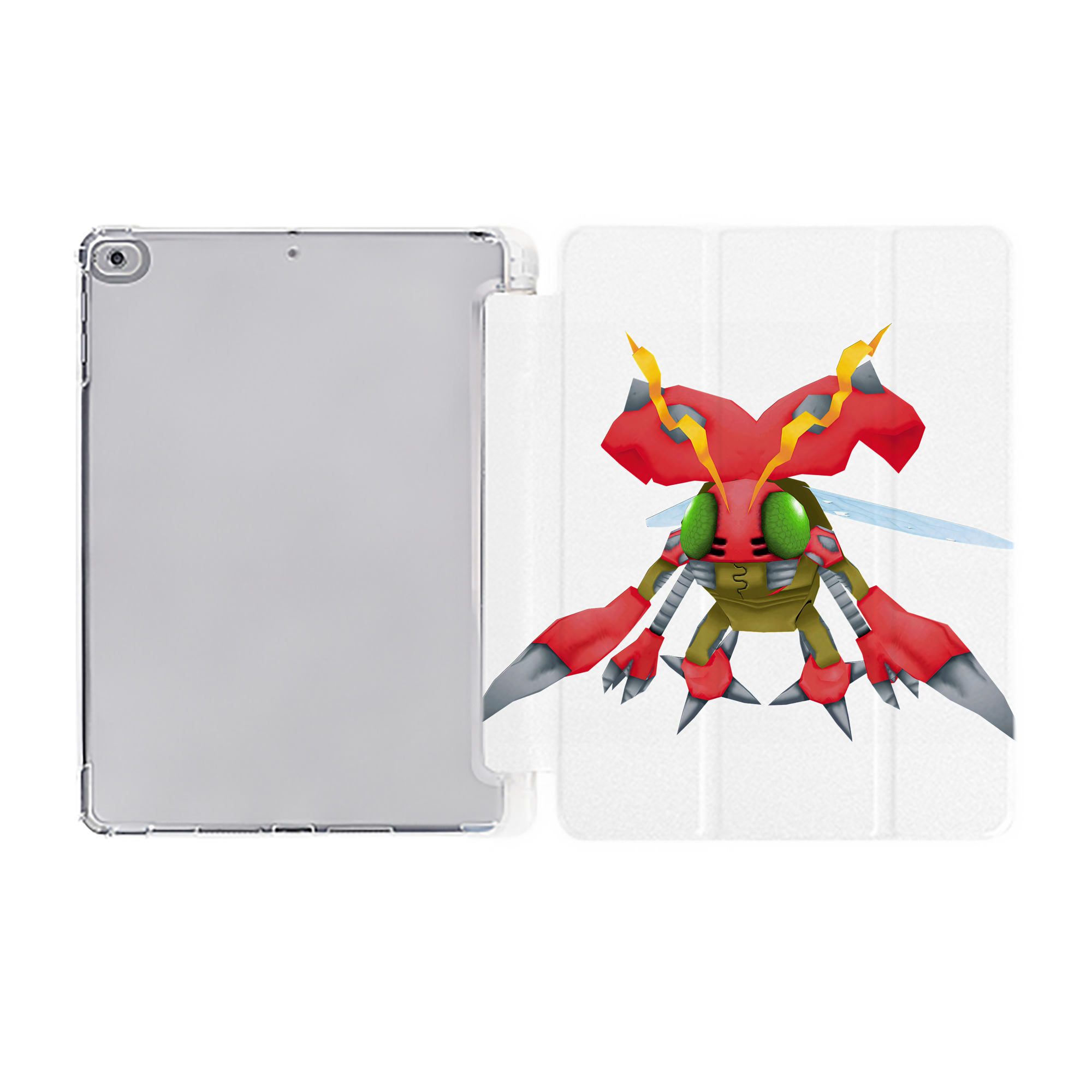 （画像用） Digimon デジタルモンスター/デジモン IPad ケース ペン収納付き 三つ折りスタンド PUレザー×シリコン 対応機種9.5/10.5/10.9インチ